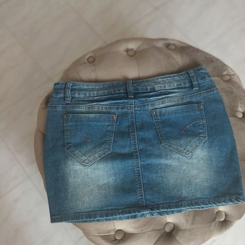 Short elastic denim skirt XL new, blue