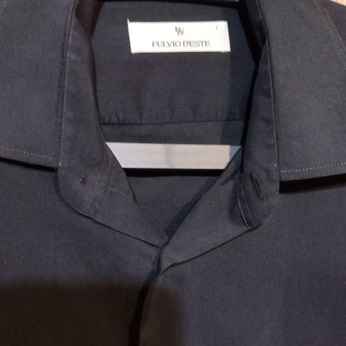 Fulvio deste men's shirt large used, black wrinkle-free