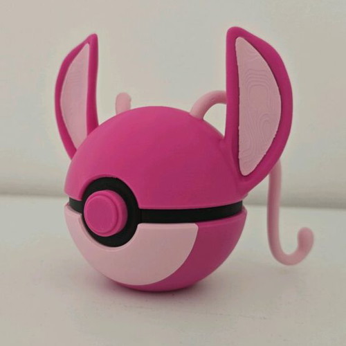 Angel Stitch Pokéball with keychain made to order