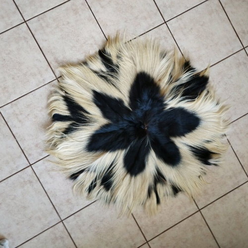 Handmade leather rug like new, African goat leather