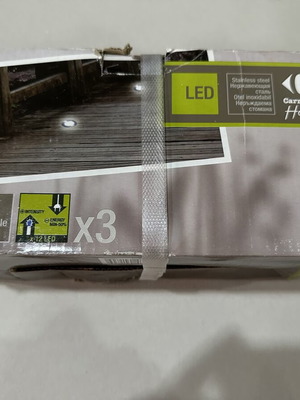 Set of 3 Built-in LED Ground Lights 7 × 3.2 cm Inox IP64 with 10m Cable New