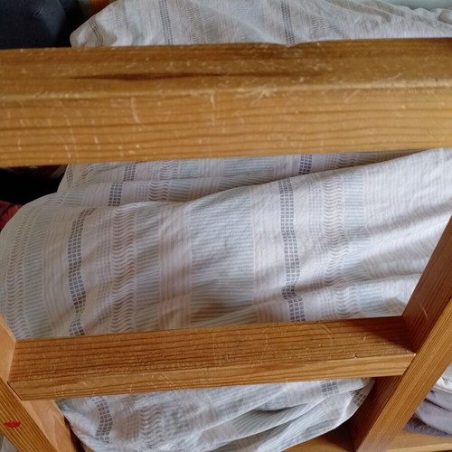 KURA bunk bed used with two large drawers and coconut fiber mattress