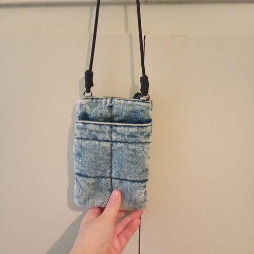 Pull & Bear denim crossbody bag new, fluffy, faded style