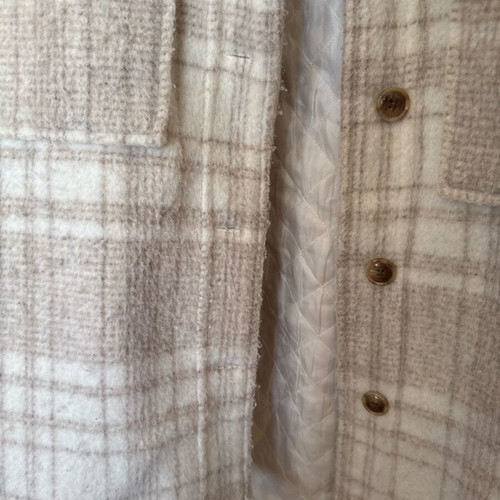Beige checked coat used Stradivarius with quilted lining