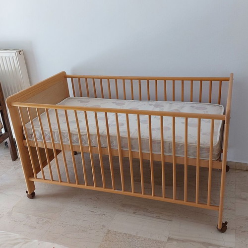 Bed, baby children's, converts to youth with orthopedic mattress Cocomat.