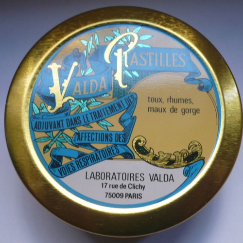 Vintage metal collectible tins Strepsils and Valda lozenges used, set of 3