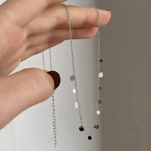 Minimalist Stainless Steel Necklace with Charms new