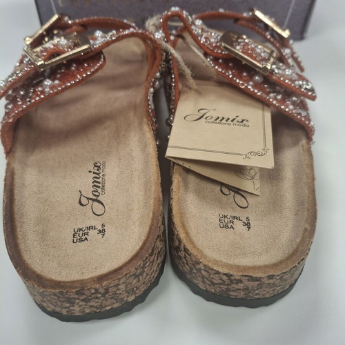 Jomix Sandals size 38 new with tag and box red and gold