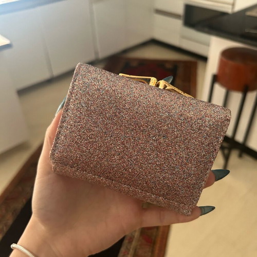 Glitter wallet like new, pink with many compartments