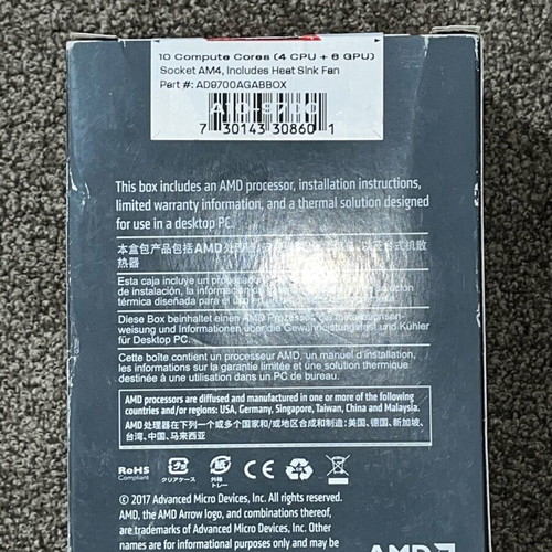 AMD A10-9700 Processor New Sealed With Integrated Graphics Card