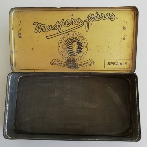 Maspero Freres metal cigarette box used vintage