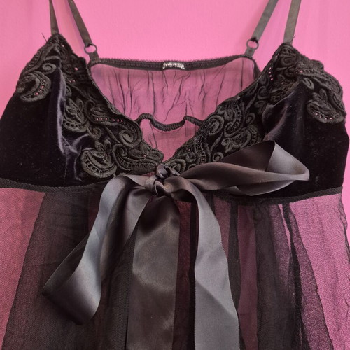 Lingerie transparent negligee like new, black
