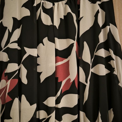 Φόρεμα maxi με floral print σαν καινούργιο, μαύρο και κόκκινο
