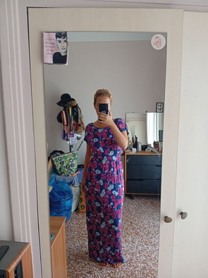 Loose colorful summer dress, size M / 38 / 10