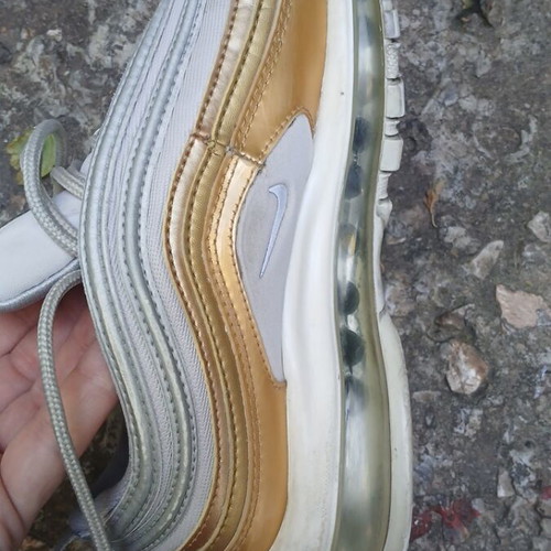 Nike Air Max 97 sneakers used, size 38, white and gold