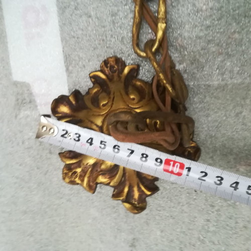 Antique lamp used, brass, ornate, 4 lights, 80 years old