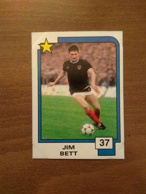 Κάρτα Panini Soccer Superstars 1988 Νο37 Jim Bett μεταχειρισμένη