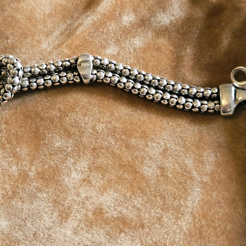 Silver bracelet 925 knot used, vintage, 19 cm
