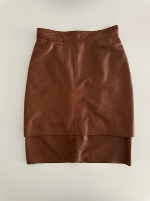 Gianni Versace vintage 90s genuine leather skirt like new, brown