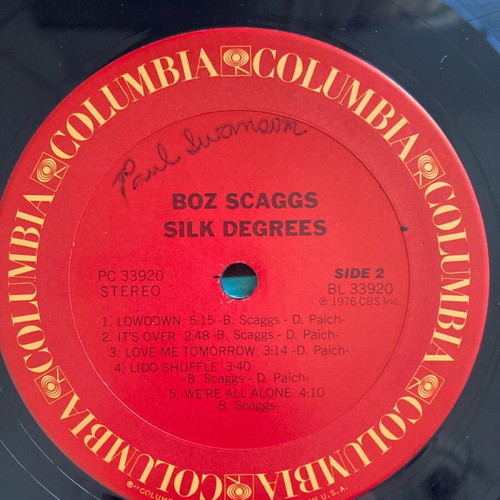 Boz Scaggs Silk Degrees LP used vinyl
