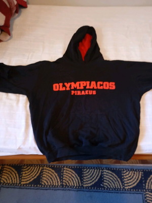 Φούτερ με κουκούλα Ολυμπιακός σαν καινούργιο, μέγεθος L-XL