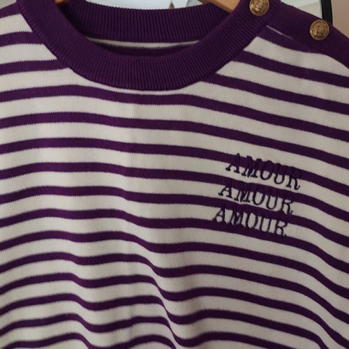Doretta striped sweatshirt with Amour print new