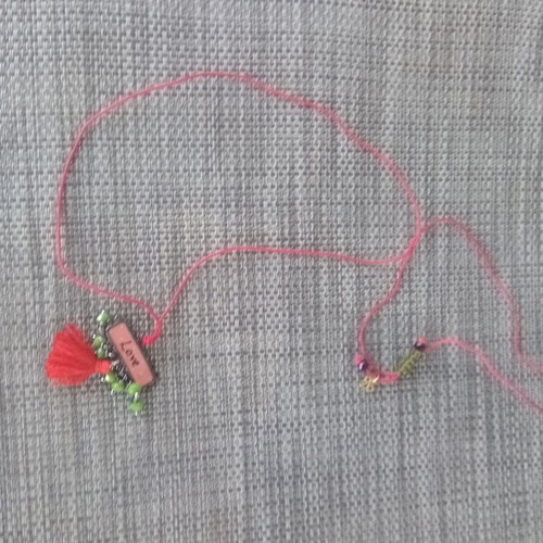 Handmade red pendant with adjustable cord