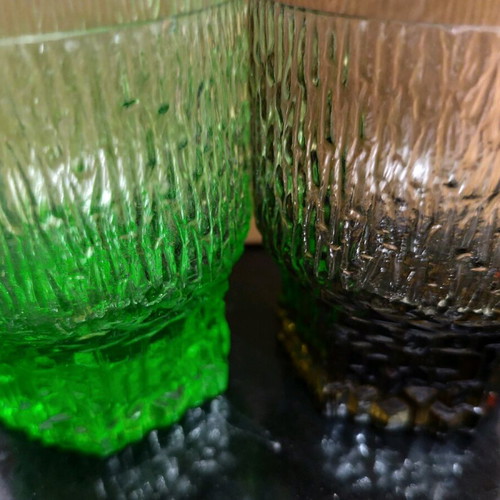 Vintage glasses like new, set of 6, multicolored