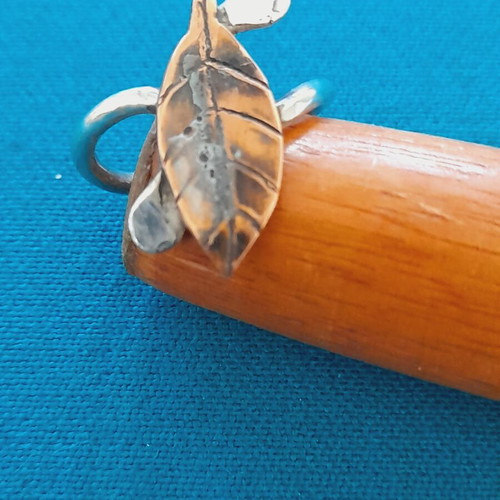 Silver handmade ring 925 copper leaf new