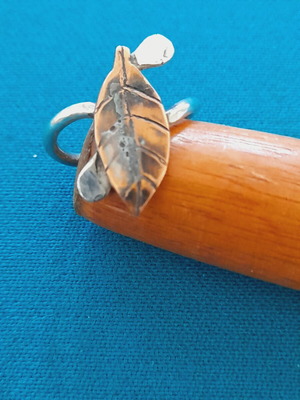 Silver handmade ring 925 copper leaf new