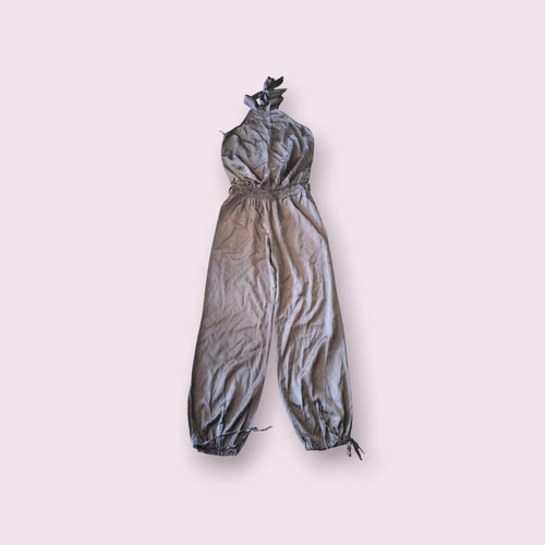 Satin one-piece used, size M-L, gray