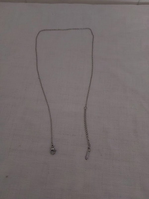 Thin stainless steel necklace chain new, silver, length 40+5 cm
