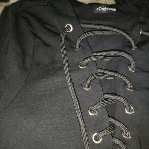 Black bodysuit with chest opening like new, size L