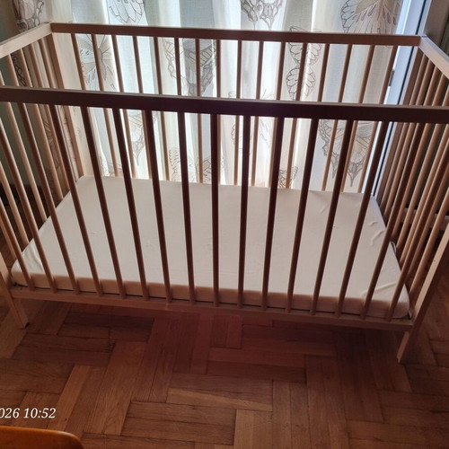 IKEA Baby Cot used with mattress and accessories