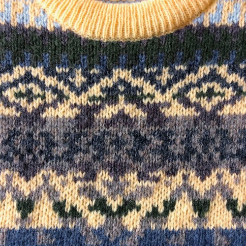 GIPSY Vintage men's jacquard sweater with Scandinavian pattern, size Large