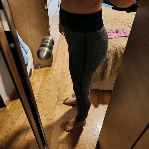 Leggings elastic thin fabric, fits S-M, like new, grey