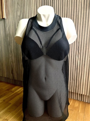 Black mesh blouse size L like new by Calliope