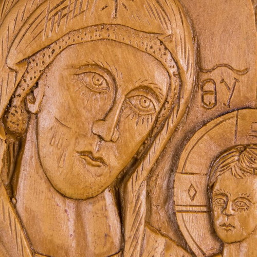 Panagia Portaïtissa icon made of wax, mastic and incense new