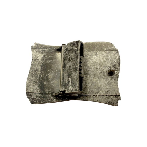 Vintage Belt Buckle Made of Solid White Metal, 1970s Style, Like New