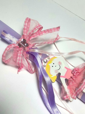 Handmade candle new with wooden ballerina decoration for girl