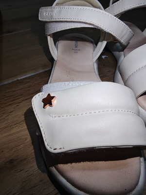 Geox sandals size 34 for girls, used, white