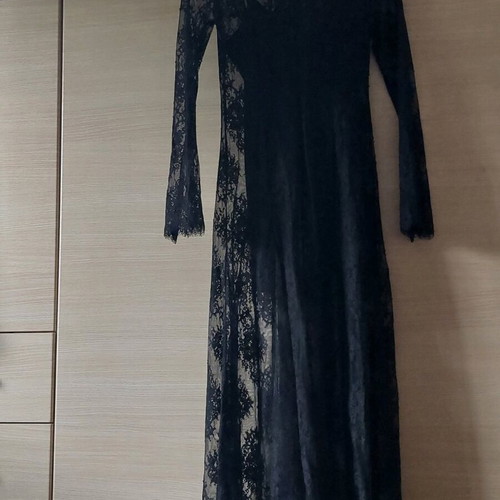 MNG black maxi lace dress new size Small