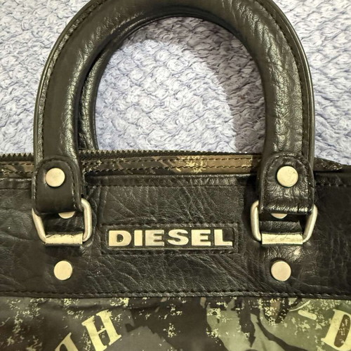 Diesel vintage Y2K 00's nylon tote bag used, khaki
