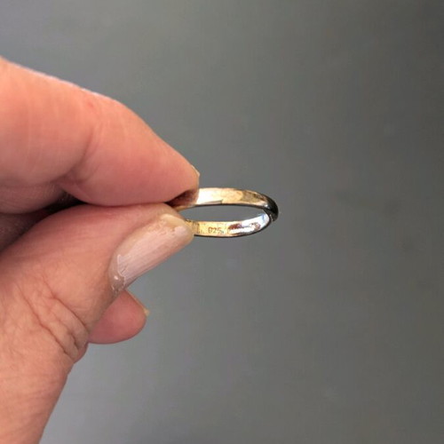 Silver ring gold plated with evil eyes like new