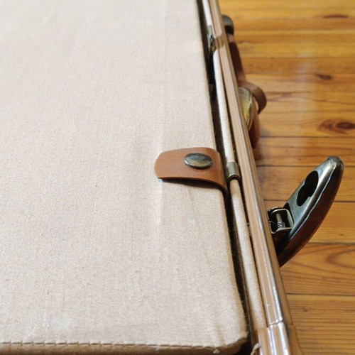 Samsonite suitcase used brown leather 1950s