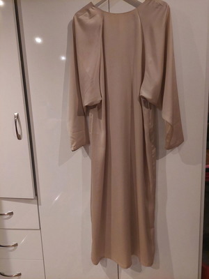 Midi satin dress beige H&M like new, size S/M