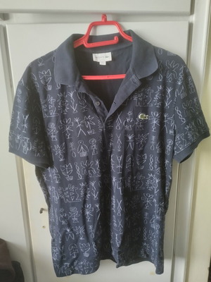 Lacoste Polo Slim Fit Μπλε με Αφηρημένο Σχέδιο Σε Άριστη Κατάσταση