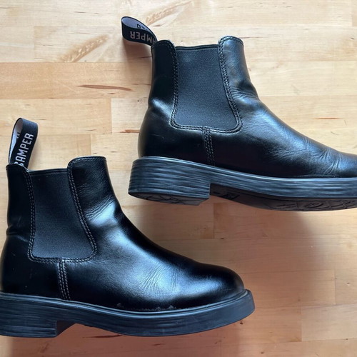Camper boots used, black leather, size 36