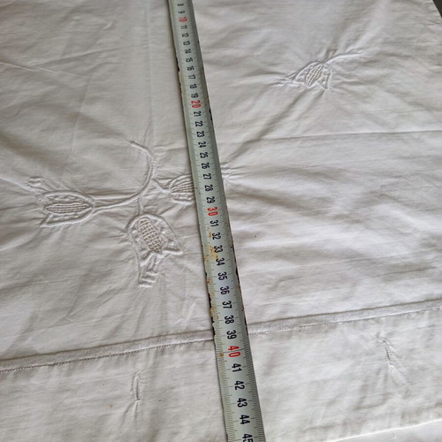 Vintage white cotton pillowcases pair with embroidery used