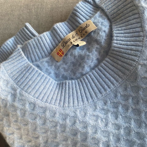 Duca di S.Giusto blue cashmere pullover XL new